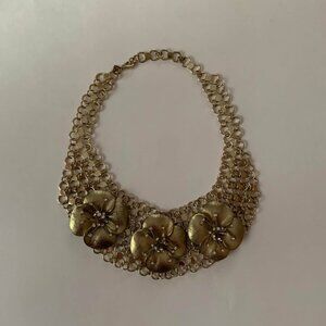 French Connection Statement Gold Tone Necklace